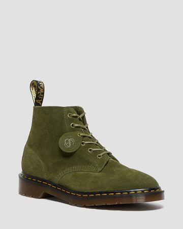 Green Men's Dr Martens 101 Made in England Suede Ankle Boots | CA 408XYU